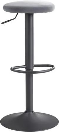 KADIMA DESIGN Barhocker Barhocker Samt Dunkelgrau Hocker ohne Lehne 58 - 79 cm (Design Barstuhl Tresenhocker Drehbar Bistrohocker), Küchenhocker Stoff / Metall 100kg