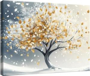 Wallarena Leinwandbild Abstrakt Gold Wandbild XXL Leinwandbilder Modern Wand Deko Bild, Gold - Abstrakt (Bilder Gross XXL Einteilig, 1 St), Leinwandbild Wohnzimmer Badezimmer Küche Wand Deko Bilder Modern 60x40