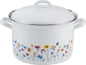 Riess Kochtopf Fleischtopf Emaille Topf mit Deckel 18 cm 2,5 Liter Flora, (Stück, 1-tlg., Kochtopf), Kochtopf, Bratentopf