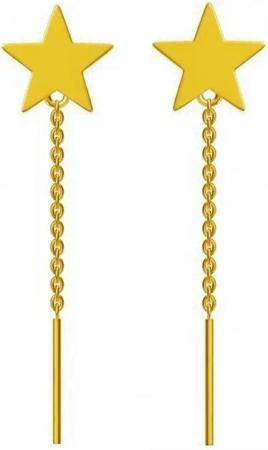 Goldene Hufeisen Paar Ohrstecker Gold Ohrringe Sterne 18k Gelbgold vergoldet Ohrstecker Stern Lang