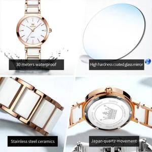 OLEVS Quarzuhr Valentinstag Muttertag Olevs Geschenkset Armband, elegante Damenuhr, (Geschenkset, Geschenkbox, Keramikuhr, Armband, Armbandkürzer), Geschenkset