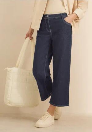 Cecil Damen Wide Leg Jeans in Blau, Gr: 36