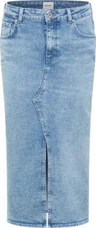Mustang Damen Jeans-Maxirock Style Eureka Denim mittelblau