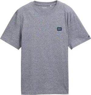 TOM TAILOR Herren T-Shirt mit Logo-Label, blau, Gestreift, Gr. XXL