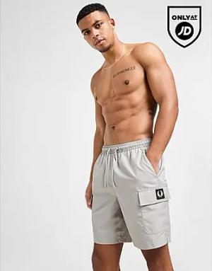 Fred Perry Badge Cargo Swim Shorts - Herren, Grey