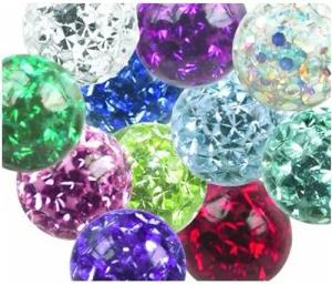 Karisma Piercing-Set Hochwertige Schraubkugel Piercing- mit Innengewinde 1,6mm aus Stahl - besetzt mit Kristall Elements - und Epoxy Harz Versiegelt