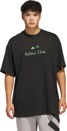 Adidas Anthony Edwards Herren T-Shirts - Schwarz - Größe M - Baumwoll-Jersey
