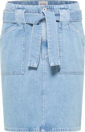 Mustang Damen Jeans-Minirock Style Blossom Denim hellblau