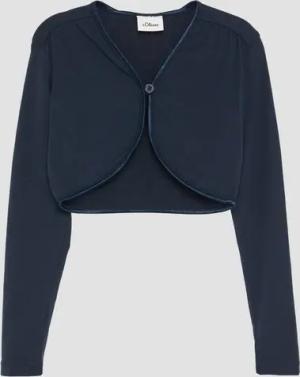 s.Oliver Langarmshirt Festlicher Bolero mit Blumenknopf Satinblende