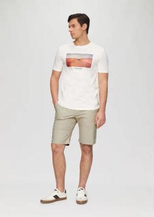 s.Oliver Bermudas Chino-Shorts aus Baumwollstretch in melierter Optik