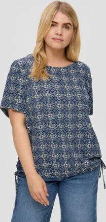 s.Oliver Kurzarmbluse Blusenshirt aus Viskose Artwork