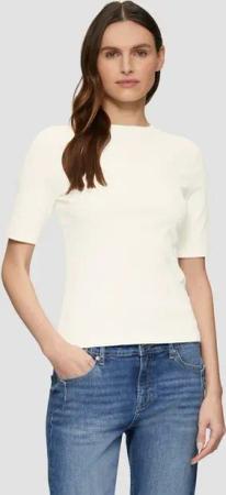 s.Oliver Kurzarmshirt T-Shirt aus Jersey mit Rippstruktur im Slim Fit