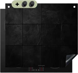 KitchenYeah Küchenrückwand Schwarz - Kacheln, (1-tlg), Küche Herdabdeckplatte Ceranfeld Vinyl Einteilig, 59x52 cm