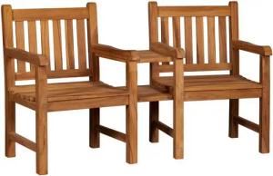 MR.DEKO Gartenbank Feierabendbank Teak 160 cm