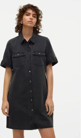 Vero Moda Jeanskleid Jennie 10309665 Schwarz Regular Fit