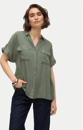 Vero Moda Hemd Bumpy 10310139 Grün Regular Fit