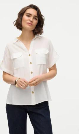 Vero Moda Hemd Bumpy 10310139 Weiß Regular Fit
