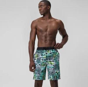 Bondi Bedruckte Badeshorts 50 cm Schwarz/Weiß für Herren