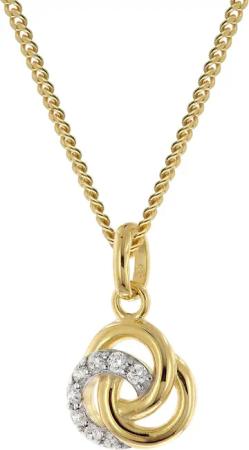 GLIZZ GL8674 Zirkonia-Anhänger Gold 333/8K an vergoldeter Silberkette