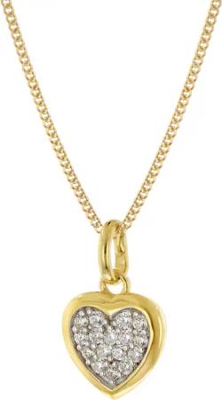 trendor 68430 Damen Herz-Anhänger Gold 333 mit goldplattierter Panzerkette