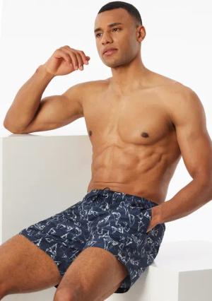 Badeshorts Webware recycelt nachtblau Segelboote - Aqua 8
