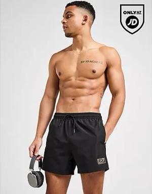 EA7 Emporio Armani Gold Badge Swim Shorts - Herren, Black