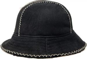 UGG Caps & Mützen - Atherson Embroidered Sheepskin Bucket Hat - Gr. L/XL - in Schwarz - für Damen