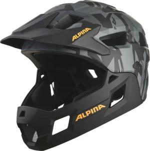 Alpina Rupi Fullface-Helm Kids (50-55 cm, 32 black/camo orange matt)