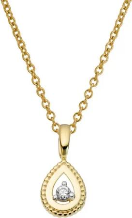 Firetti Kettenanhänger Schmuck Geschenk Gold 333 Halsschmuck Anhänger Tropfen bicolor, mit Brillant