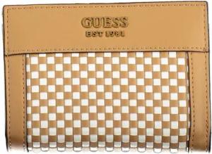 GUESS JEANS Geldbörse, Damen-Geldbörse Braun mit Kontrastdetails und viel Stauraum