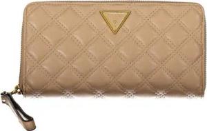 GUESS JEANS Geldbörse, Elegante Damen Geldbörse in Beige mit Reißverschluss und Münzfach