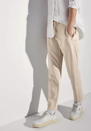 Street One Frauen Loose Fit Hose in Beige, Gr: 38