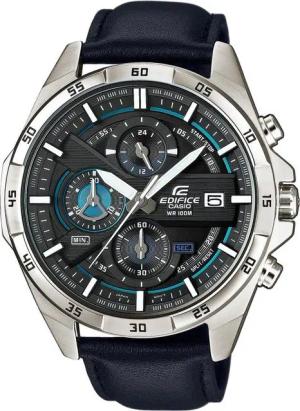 CASIO EDIFICE Chronograph EFR-556L-1AVUEF, Quarzuhr, Armbanduhr, Herrenuhr, Stoppfunktion, Datum, Lederarmband