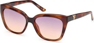 GUESS JEANS Sonnenbrille Damen-Sonnenbrille: Quadratische Braune Gläser, Kontrastdetails