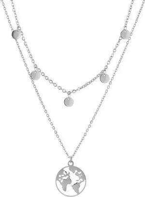 Kim Johanson Schmuckset Plättchen & Weltkarte, 2 x Ketten Set