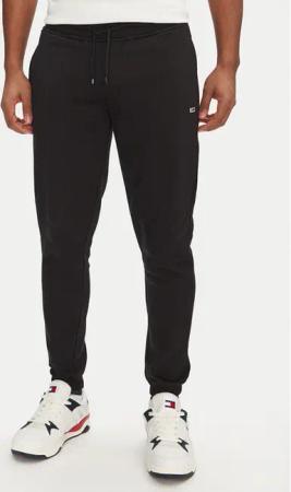Tommy Jeans Jogginghose Flag DM0DM20473 Schwarz Slim Fit