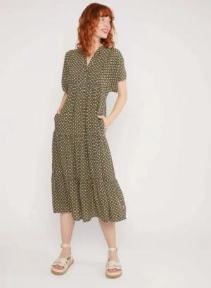 Blutsgeschwister Midikleid - Kurzarm Kleid - Lockeres Midikleid - Saint Tropen