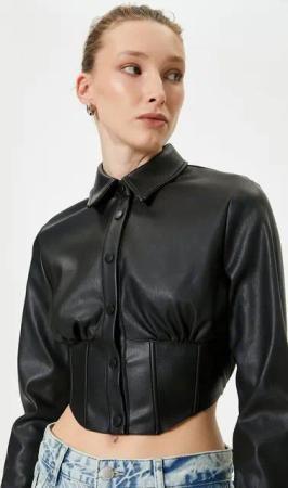Koton Langarmshirt Hemdkragen Langärmelig