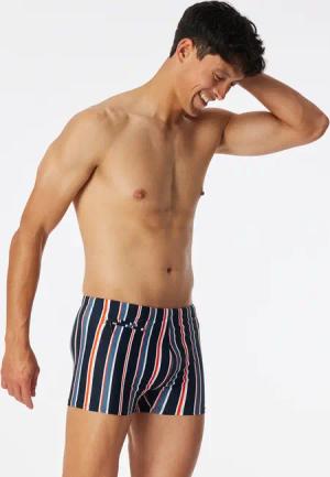 Badehose mit Reißverschlusstasche Wirkware recycelt Streifen nachtblau - Aqua 5