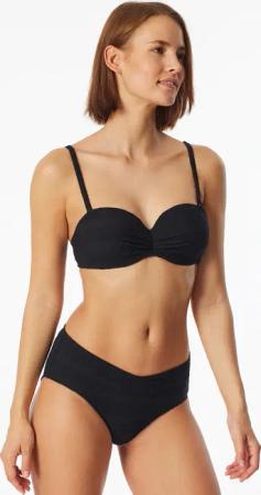Bandeau-Bikini-Top mit Schale Jersey recycelt Streifen schwarz - Aqua 46C