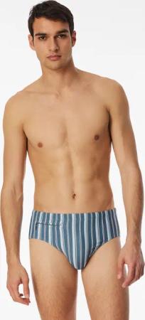 Badehose mit Reißverschlusstasche Wirkware recycelt Streifen atlantikblau - Aqua 9