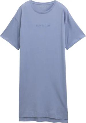 TOM TAILOR Damen Nachthemd mit Logo Print, blau, Logo Print, Gr. S/36