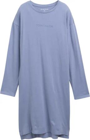 TOM TAILOR Damen Nachthemd mit Logo Print, blau, Logo Print, Gr. XXL/44