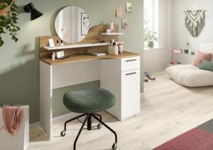 INOSIGN Konsolentisch "Hegomi, Breite 110 cm, 1 Tür, 1 Schubkasten, 2 Ablageböden, 1 Spiegel", Frisiertisch, Frisierkommode, Spiegeltisch, Schminktisch