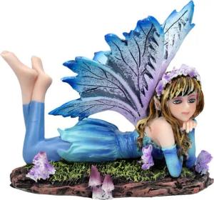 Figuren Shop GmbH Fantasy-Figur Elfen Figur – Liegende Elfe Azura Fantasy Deko 8,5 cm Dekofigur Fee