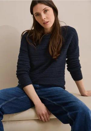 Cecil Damen Strickpullover in Blau, Gr: M