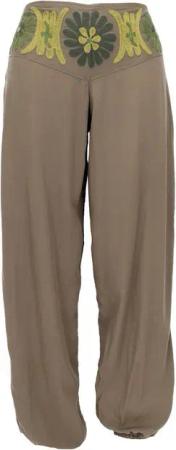 Guru-Shop Relaxhose Bestickte Boho Pluderhose, Muckhose, Haremshose.. Ethno Style, alternative Bekleidung