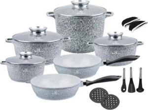 KlönBerg Topf-Set Hochwertige Töpfe in verschiedenen Größen mit Pfannen Kasserollen, Aluminiumguss, Aluminium, Edelstahl, Keramik (Multifunktional, geeignet zum Kochen, Braten und Backen!, 17-tlg., Es ist eine perfekte Geschenkidee für jeden Anlass), Inno