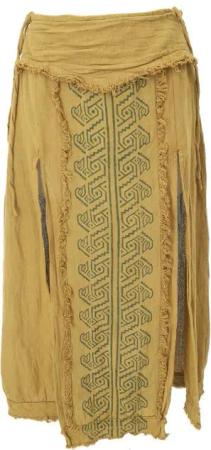 Guru-Shop Minirock Langer Boho Panel Skirt, offener Sommerrock,.. alternative Bekleidung