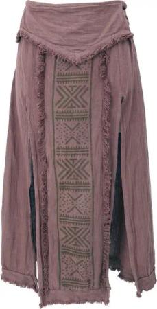 Guru-Shop Minirock Langer Boho Panel Skirt, offener Sommerrock,.. alternative Bekleidung